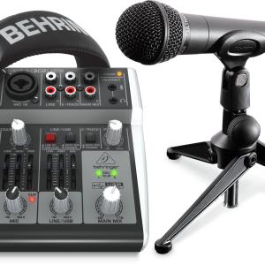 Behringer PODCASTUDIO 2 USB Complete PODCASTUDIO Bundle with USB Mixer, Microphone, Headphones and More